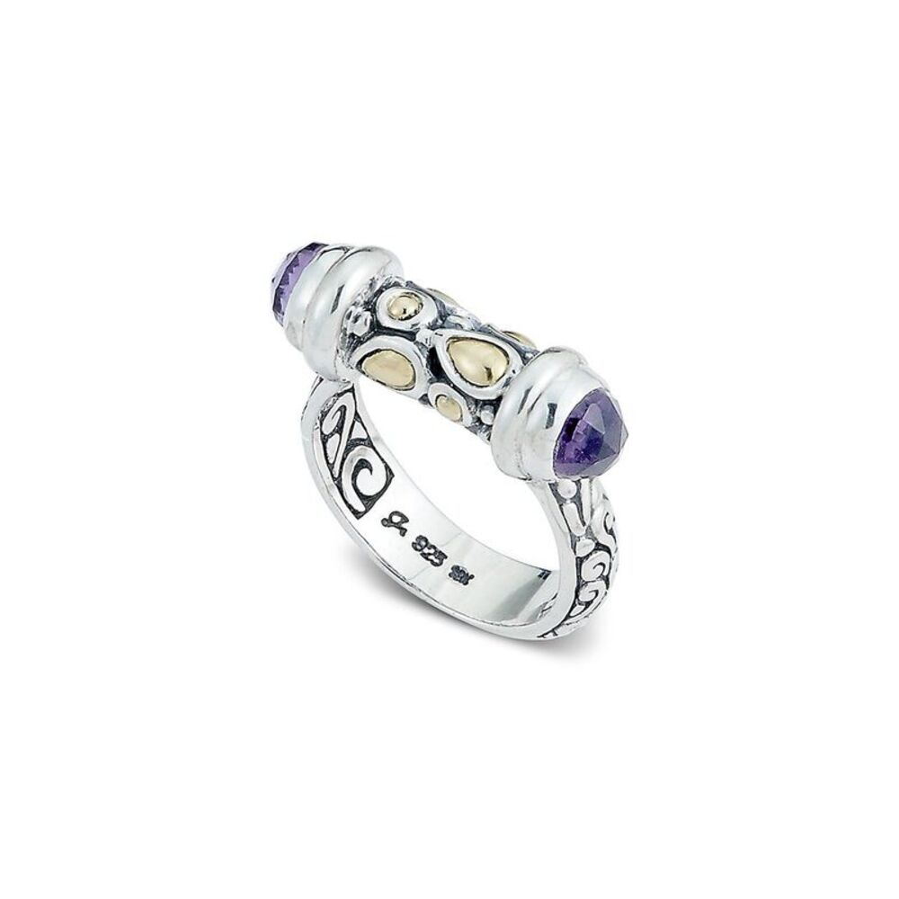 Samuel B. 18K & Silver Amethyst Bullet Ring